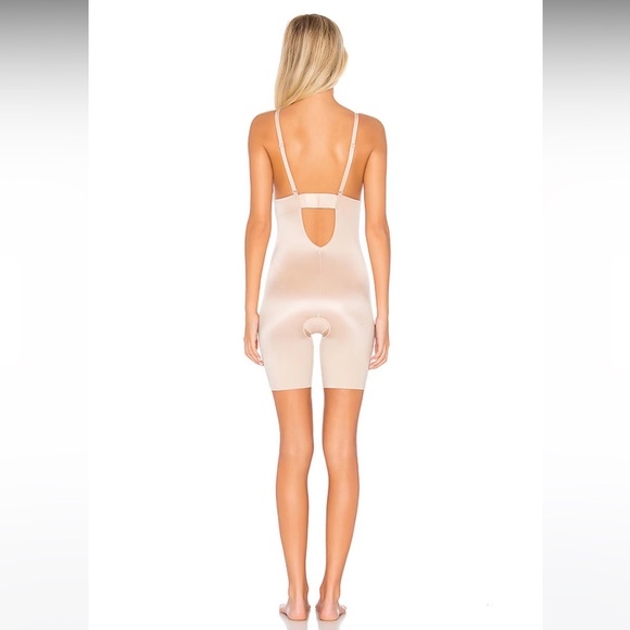 NWT! SPANXshape™ Suit Your Fancy Plunge Low-Back  Bodysuit in Champagne Beige - Picture 3 of 6